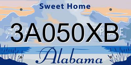 3A050XB Alabama License Plate