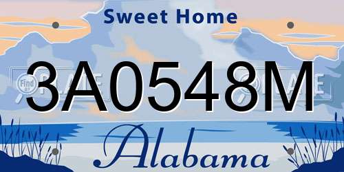 3A0548M Alabama License Plate