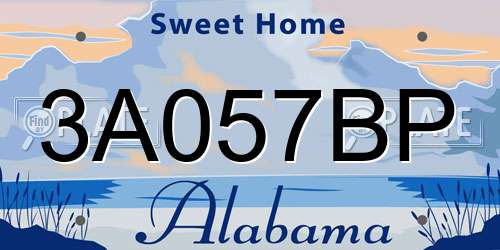 3A057BP Alabama License Plate