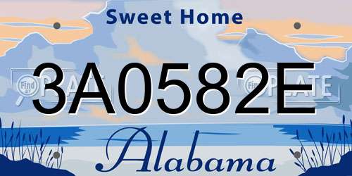 3A0582E Alabama License Plate