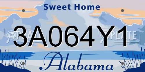3A064Y1 Alabama License Plate
