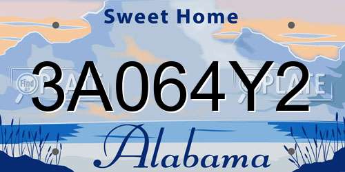 3A064Y2 Alabama License Plate