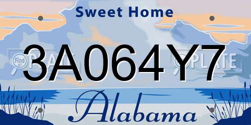 3A064Y7 Alabama License Plate