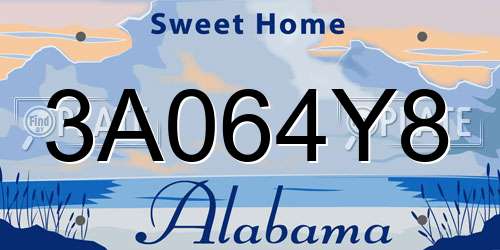 3A064Y8 Alabama License Plate