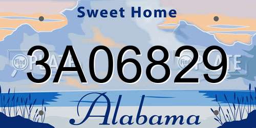 3A06829 Alabama License Plate