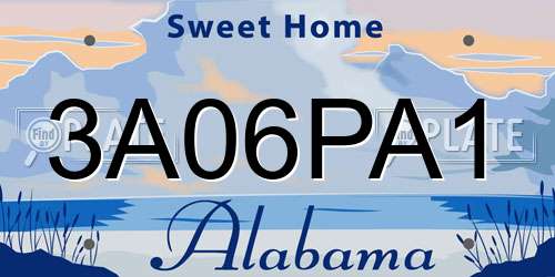 3A06PA1 Alabama License Plate