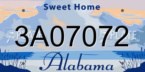 3A07072 Alabama License Plate