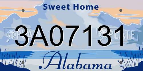 3A07131 Alabama License Plate