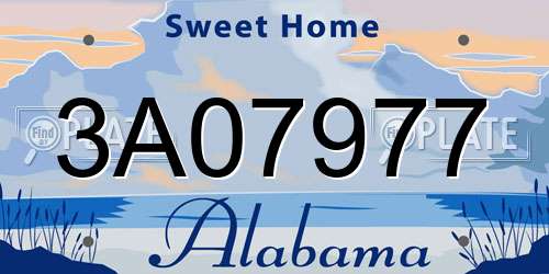 3A07977 Alabama License Plate