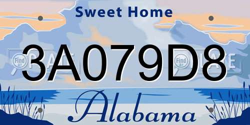3A079D8 Alabama License Plate