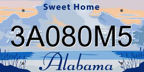 3A080M5 Alabama License Plate