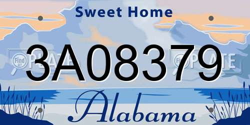 3A08379 Alabama License Plate