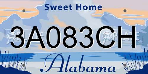 3A083CH Alabama License Plate