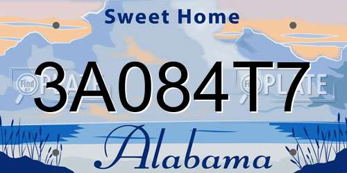 3A084T7 Alabama License Plate