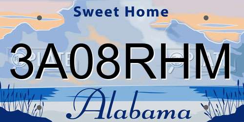 3A08RHM Alabama License Plate