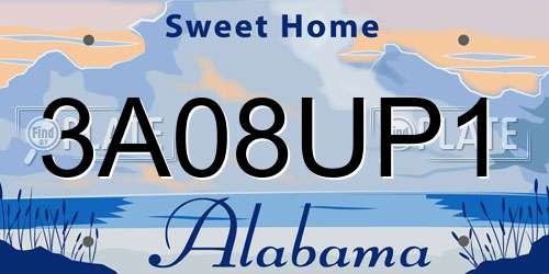 3A08UP1 Alabama License Plate