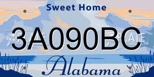 3A090BC Alabama License Plate