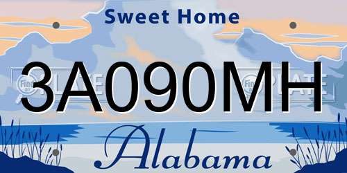 3A090MH Alabama License Plate