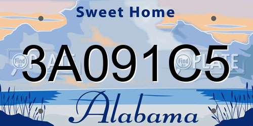 3A091C5 Alabama License Plate