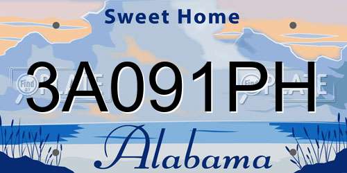 3A091PH Alabama License Plate