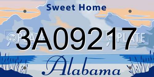 3A09217 Alabama License Plate