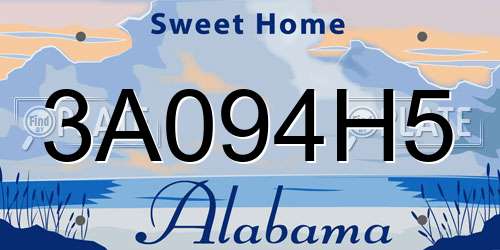 3A094H5 Alabama License Plate