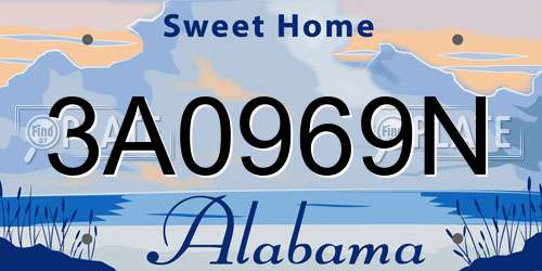 3A0969N Alabama License Plate