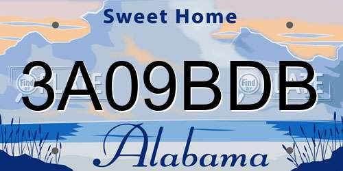 3A09BDB Alabama License Plate