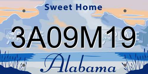 3A09M19 Alabama License Plate