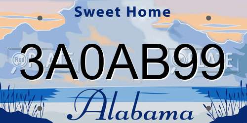 3A0AB99 Alabama License Plate