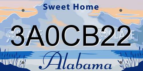 3A0CB22 Alabama License Plate
