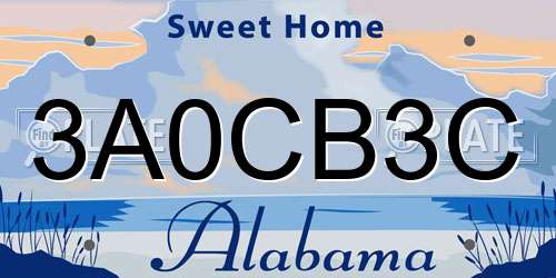 3A0CB3C Alabama License Plate