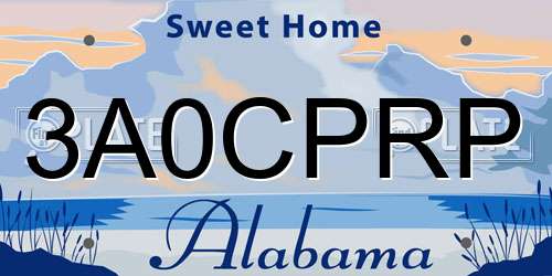 3A0CPRP Alabama License Plate