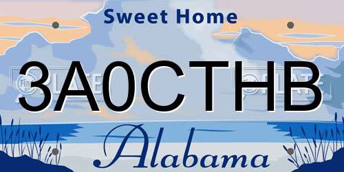 3A0CTHB Alabama License Plate