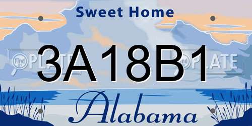 3A18B1 Alabama License Plate