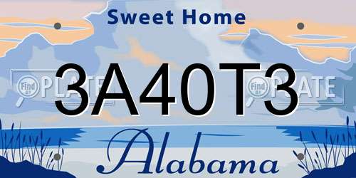 3A40T3 Alabama License Plate