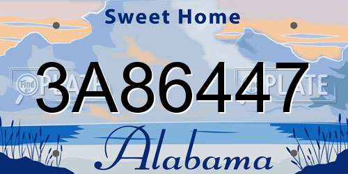 3A86447 Alabama License Plate