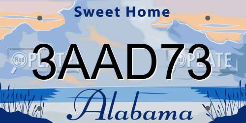 3AAD73 Alabama License Plate