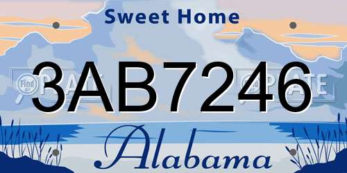 3AB7246 Alabama License Plate
