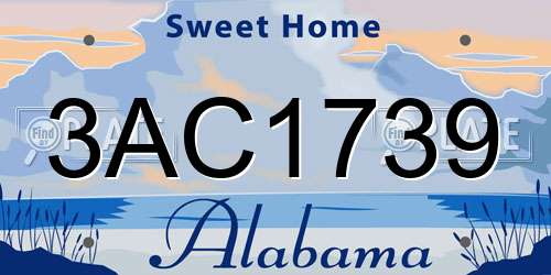 3AC1739 Alabama License Plate