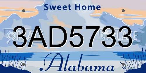 3AD5733 Alabama License Plate