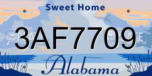 3AF7709 Alabama License Plate