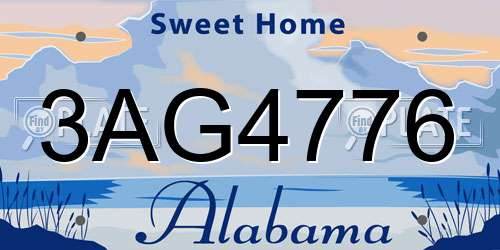 3AG4776 Alabama License Plate