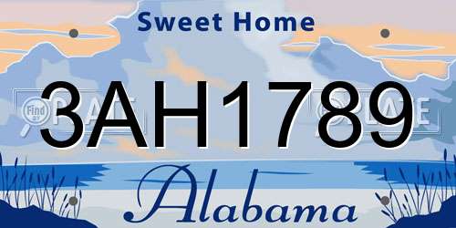 3AH1789 Alabama License Plate