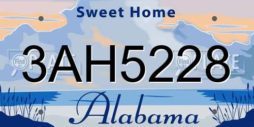 3AH5228 Alabama License Plate