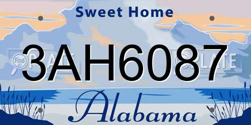 3AH6087 Alabama License Plate