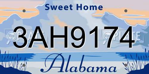 3AH9174 Alabama License Plate