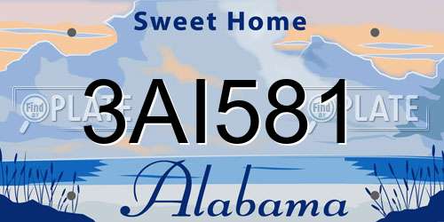 3AI581 Alabama License Plate