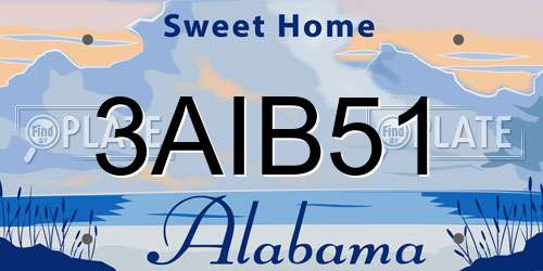 3AIB51 Alabama License Plate