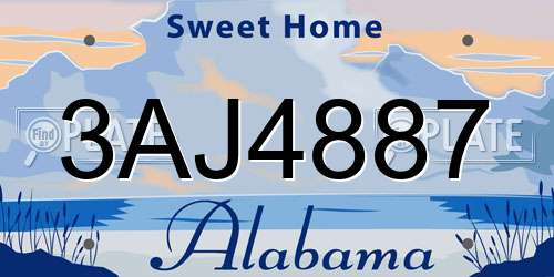 3AJ4887 Alabama License Plate